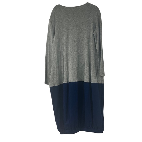 Basic Colors Girls Bubble Color Block two Tone sz 10 gray navy dress casual midi - Picture 3 of 6